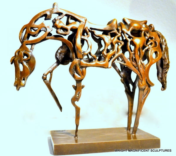 Surrealistisches Bronze Pferd El Caballo signiert Raymondo