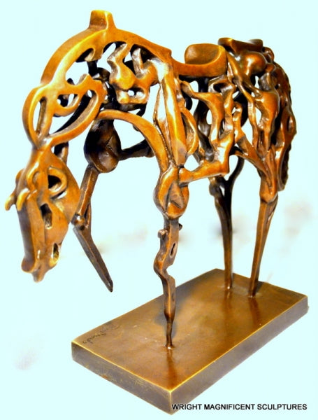 Surrealistisches Bronze Pferd El Caballo signiert Raymondo