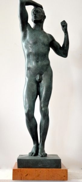 Figure en bronze - L'Age du Bronze - signée Rodin sur socle en marbre