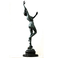 Jugendstil Akt -Bronzeskulptur signiert Frishmuth auf Marmorsockel