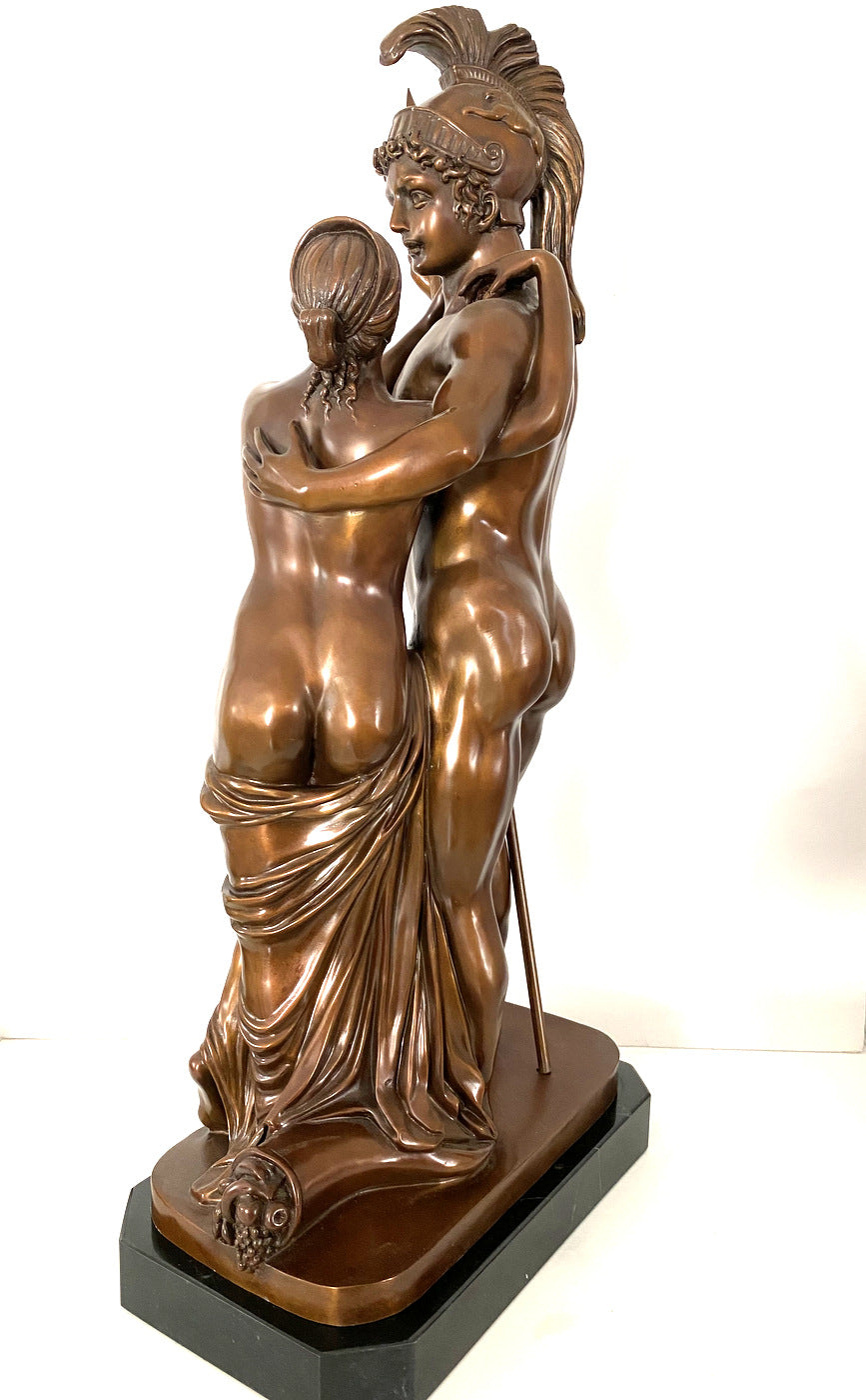Mythologie 30kg statue en bronze Mars et Vénus avec signature de l'artiste Antonio Canova