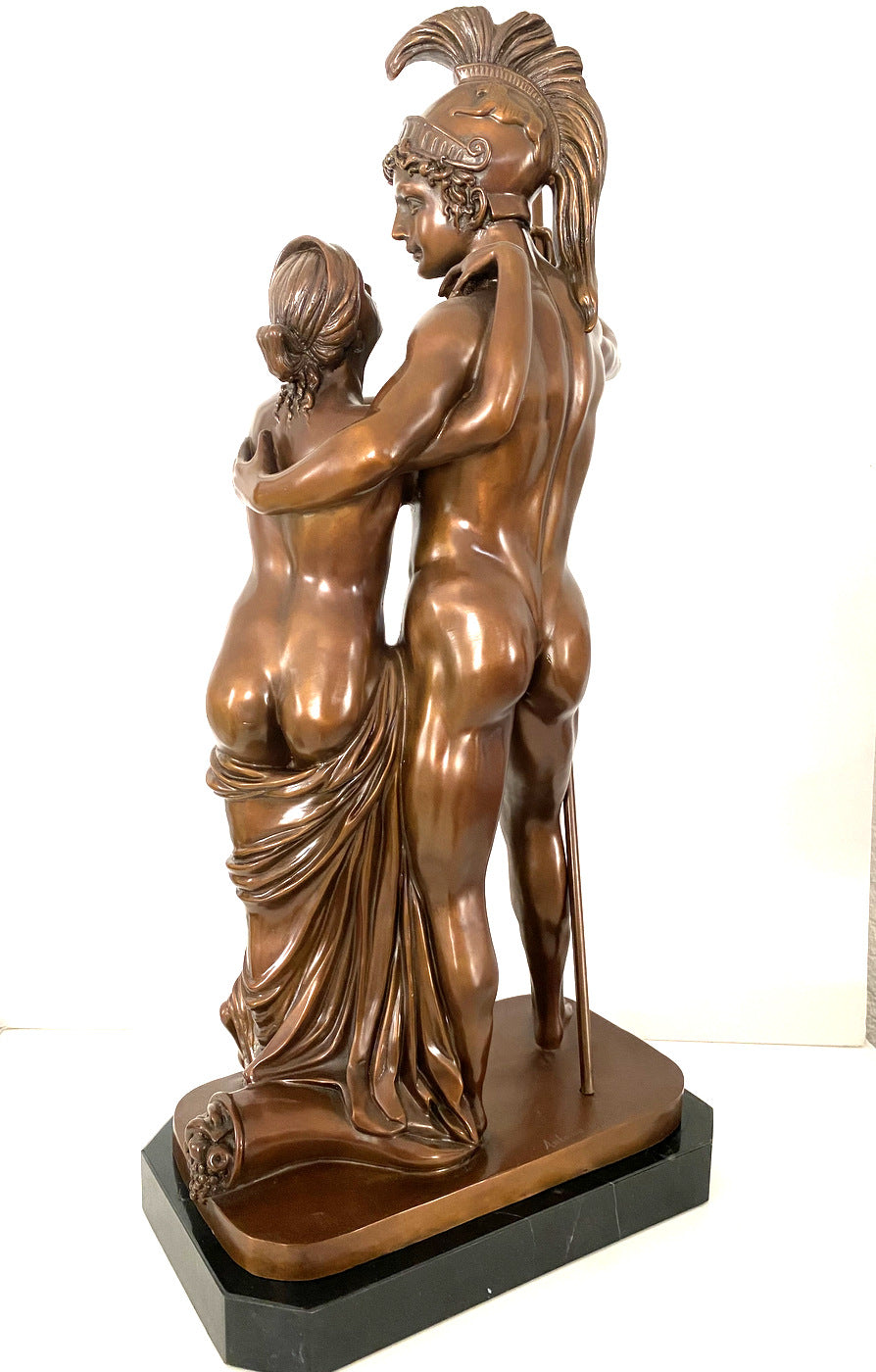 Mythologie 30kg statue en bronze Mars et Vénus avec signature de l'artiste Antonio Canova