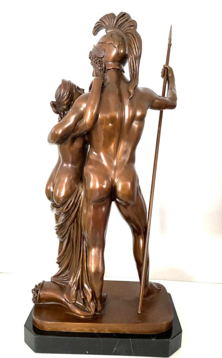 Mythologie 30kg statue en bronze Mars et Vénus avec signature de l'artiste Antonio Canova