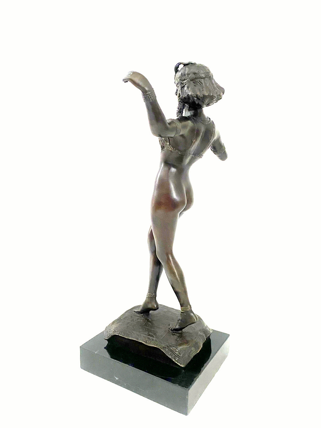 Art Déco - Figure érotique en bronze de danseuse orientale avec signature de l'artiste