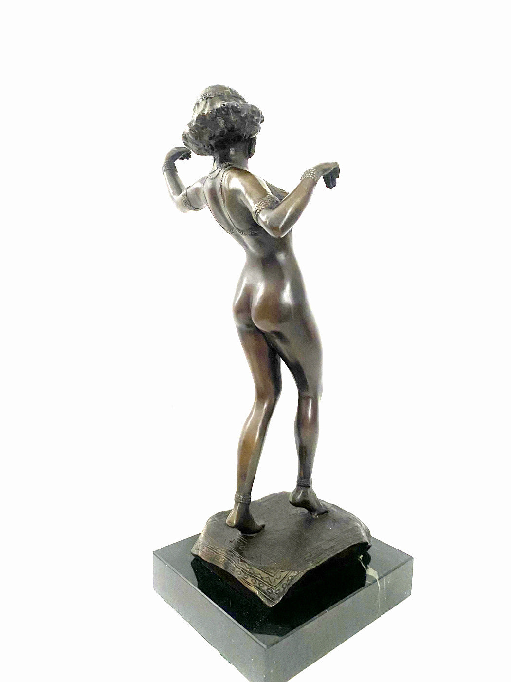 Art Déco - Figure érotique en bronze de danseuse orientale avec signature de l'artiste