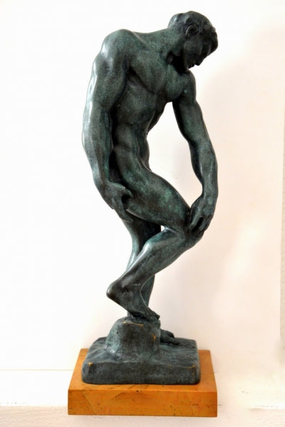 Bronzefigur - ADAM signiert Rodin in Bronze auf Marmorsockel