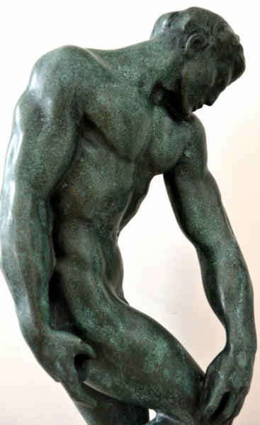 Bronzefigur - ADAM signiert Rodin in Bronze auf Marmorsockel