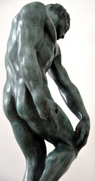Bronzefigur - ADAM signiert Rodin in Bronze auf Marmorsockel