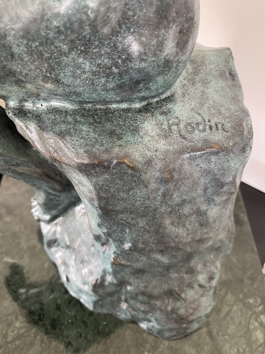 Art Moderne -Statue en Bronze - Le Penseur sur Socle en Marbre signée Rodin