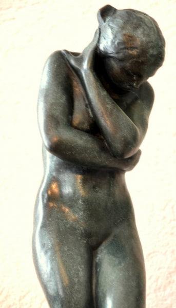 Art Moderne - Sculpture en Bronze - Eva signée Rodin sur socle en marbre