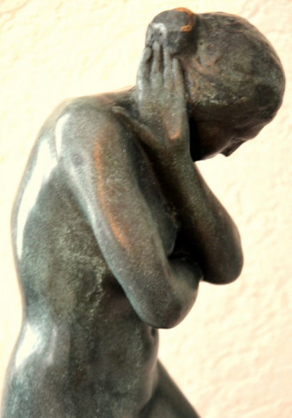 Art Moderne - Sculpture en Bronze - Eva signée Rodin sur socle en marbre