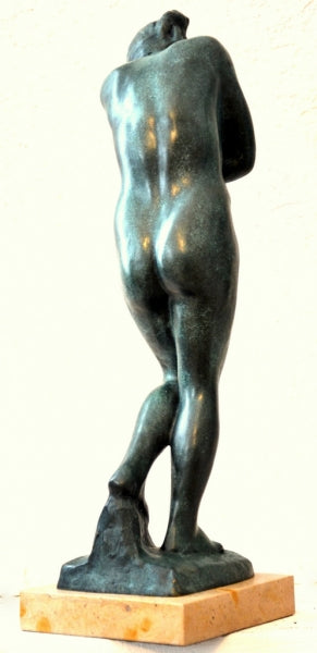 Art Moderne - Sculpture en Bronze - Eva signée Rodin sur socle en marbre