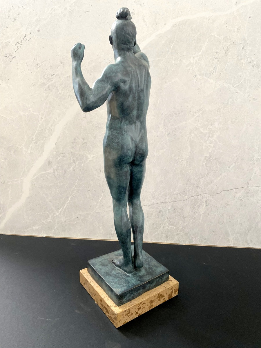 Figure en bronze - L'Age du Bronze - signée Rodin sur socle en marbre