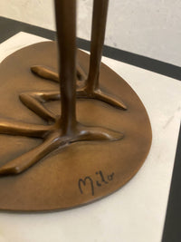 Reiherfigur aus Bronze – Vogel Skulptur mit Milo-Signatur