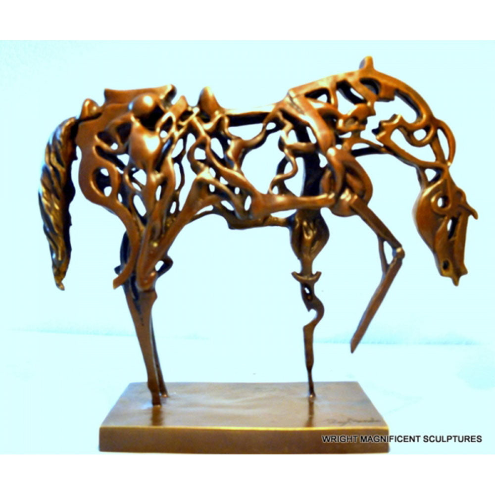 Surrealist bronze horse El Caballo signed Raymondo