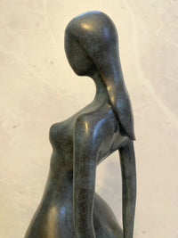 Bronzefigur-72 cm hoher Bronze Akt von Milo mit Künstlersignatur auf Marmorsockel