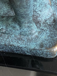 Bronze Akt Mann – frontale Ansicht der Adam Skulptur mit Rodin-Signatur