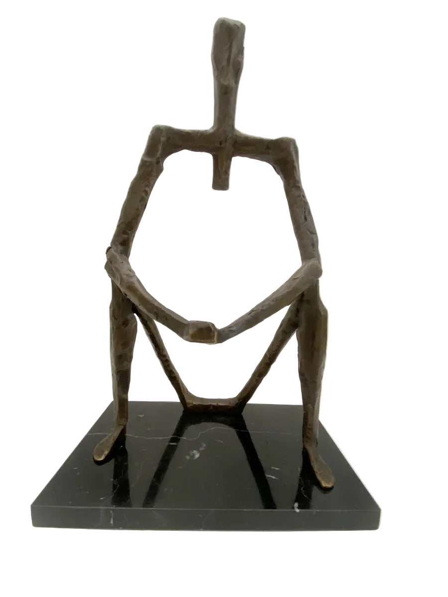 Abstrakte Bronzeskulptur auf Marmorsockel – handgefertigt Wachsausschmelzverfahren