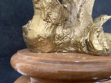Bronzefigur -Tierfigur -Bronze Adler auf Marmorsockel mit Künstlersignatur