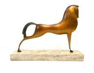 Pferd Figur aus Bronze – Art-Déco-Skulptur nach Boris Lovet-Lorski auf Sockel
