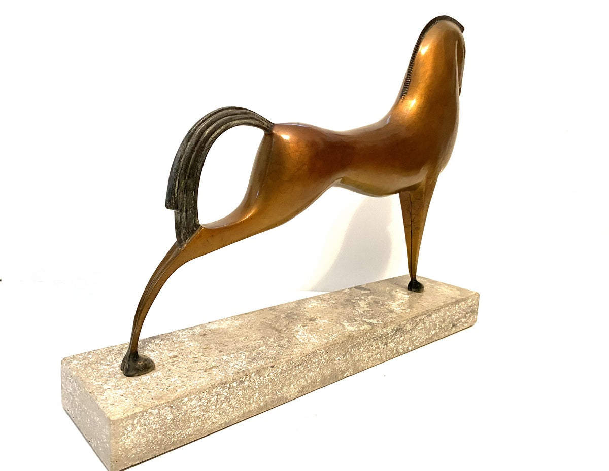 Pferd Skulptur aus Bronze – seitliche Rückansicht rechts