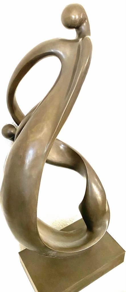 Moderne Kunst Bronzefigur mit Künstlersignatur