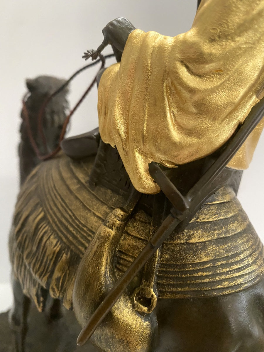 Orient Bronzefigur Beduine mit Kamel nach Franz Bergmann auf Marmor- Blattgold