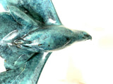 Bronze figure Flying Eagle made of bronze with artist signature on marble base