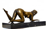 Stylish art in bronze nude signed Raymondo on marble base