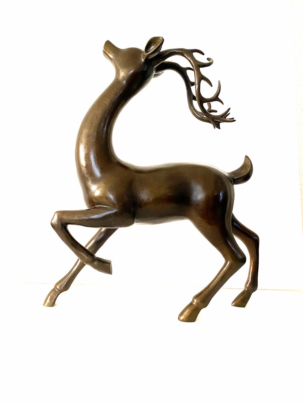 Naive Art - Bronze Deer with Artist Signature