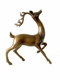 Naive Art - Bronze Deer with Artist Signature