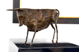 Abstrakte Stier Skulptur aus Bronze – Picasso-Hommage auf Marmorsockel