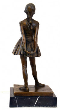 Young Ballerina in Bronze signed Degas on marble plate