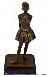 Young Ballerina in Bronze signed Degas on marble plate