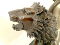 Bronze figure - Chimera of Arezzo - in bronze on marble base