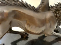 Bronze figure - Chimera of Arezzo - in bronze on marble base