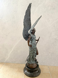 Bronze figure - Angel of Peace signed Coutan