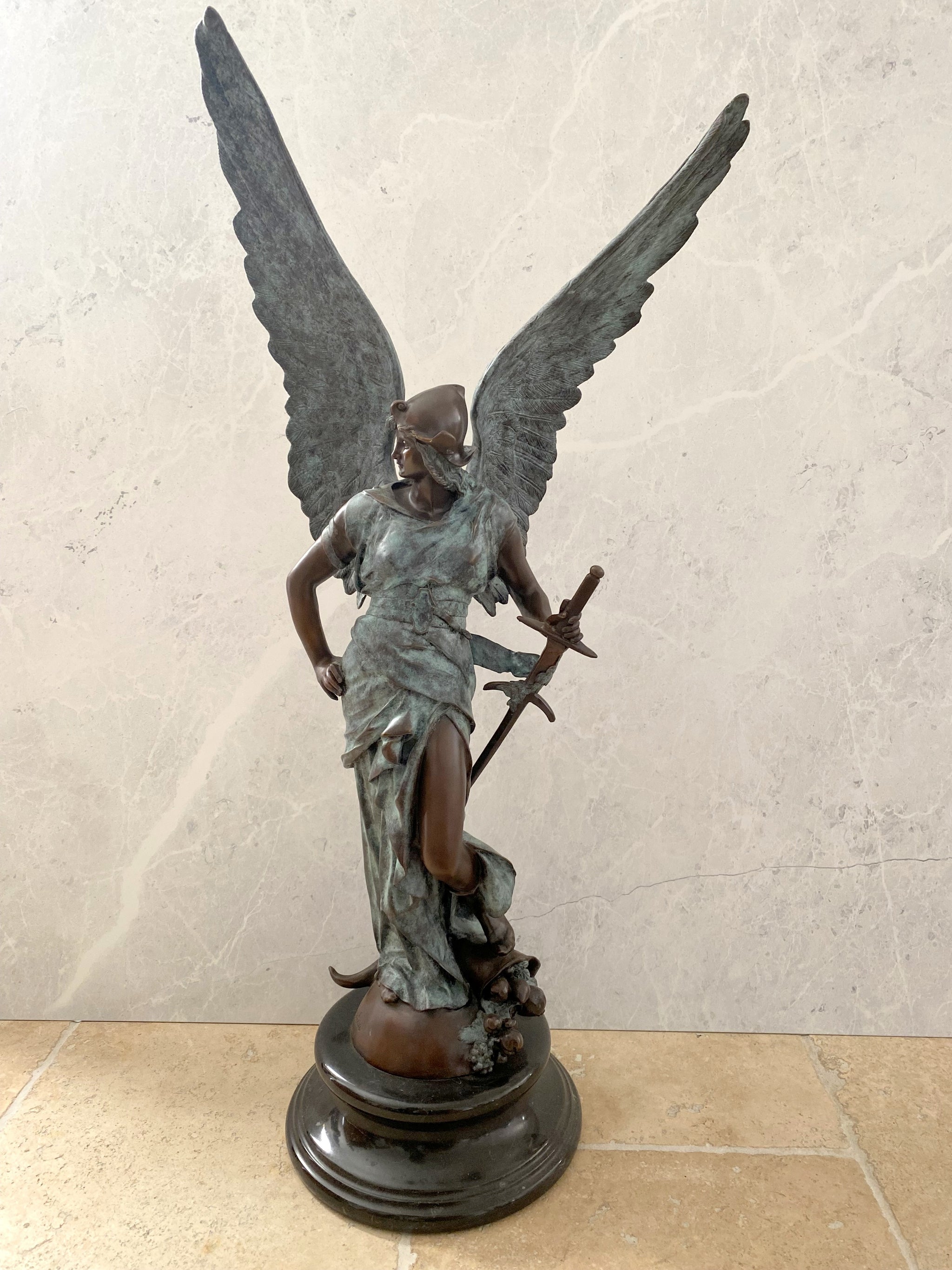 Bronze figure - Angel of Peace signed Coutan