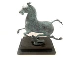 Bronze figure of the flying horse of Gansu in bronze on marble base