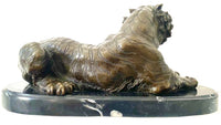 Sculpture tigre en bronze signée ALBarye sur socle marbre