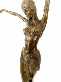 Art Deco Bronze Dancer signed Chiparus on marble base - Recast