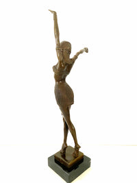 Art Deco Bronze Dancer signed Chiparus on marble base - Recast