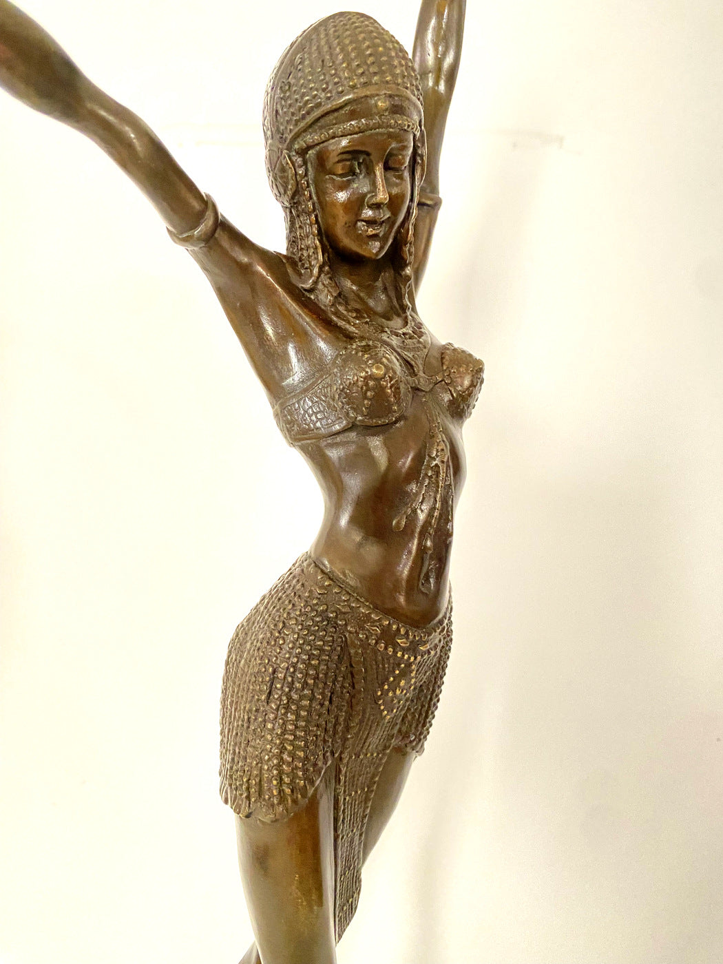 Art Deco Bronze Dancer signed Chiparus on marble base - Recast