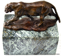 anther Skulptur aus Bronze – Tierfigur nach Rembrandt Bugatti auf Marmorsockel