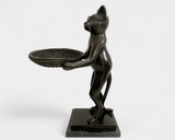 Animal ludique bronze couché chat en bronze lisant un livre serre-livres 3 kg