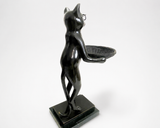 Animal ludique bronze couché chat en bronze lisant un livre serre-livres 3 kg