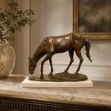 Pferd Figur aus Bronze – Pferdeskulptur nach Pierre-Jules Mêne auf Marmorsockel