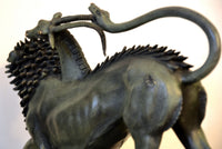 Bronze figure - Chimera of Arezzo - in bronze on marble base