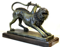 Bronzefigur - Chimäre von Arezzo - in  Bronze auf Marmorsockel