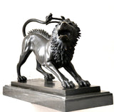 Bronze sculpture - Chimera of Arezzo - in bronze on marble base